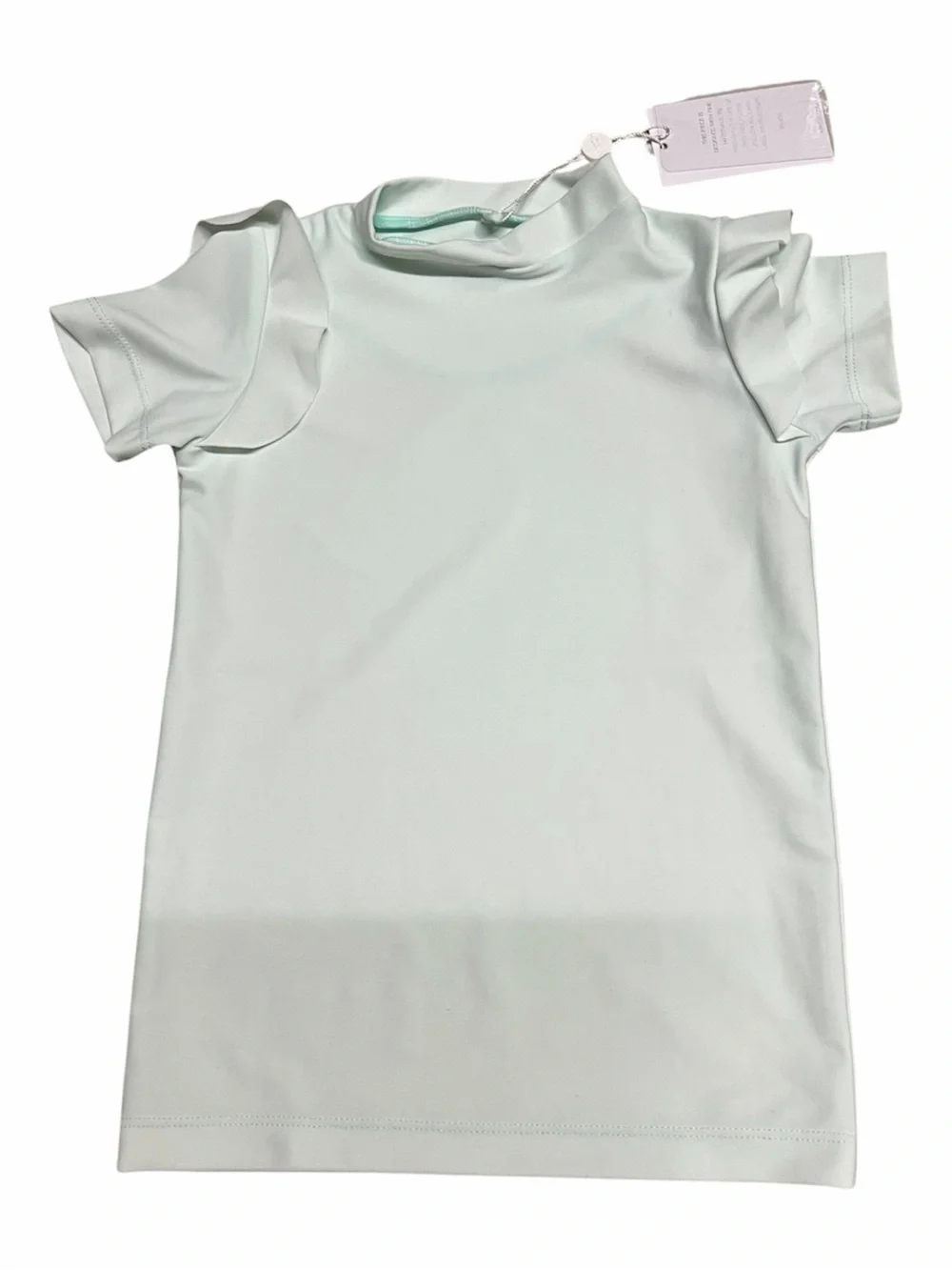 NEW Mikoh Mini Girl’s short sleeve rash guard swim shirt in light green Size M